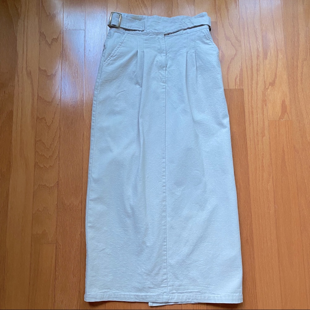 Ivory Coast cotton khaki buckle flight skirt